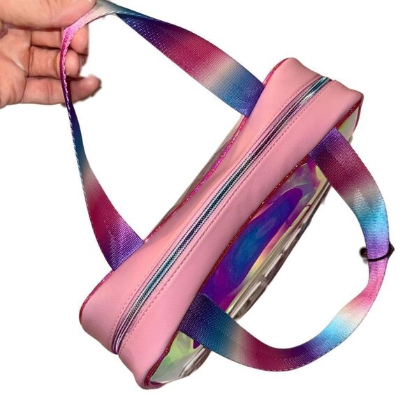 OMG Accessories Bubblegum STUFF Iridescent Rainbow Toiletry Cosmetic Make Up Bag - Picture 9 of 13